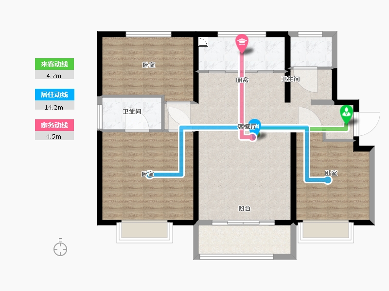 陕西省-咸阳市-翡翠书院-106.00-户型库-动静线