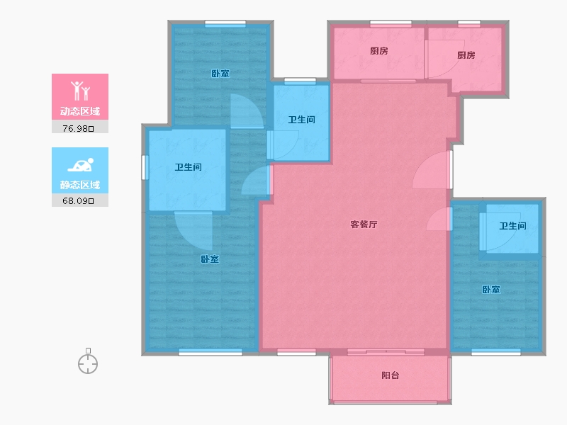 江苏省-南京市-新城璞樾钟山-133.00-户型库-动静分区