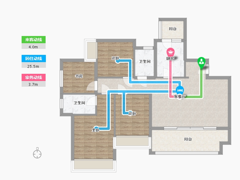 重庆-重庆市-富力白鹭湾-97.23-户型库-动静线