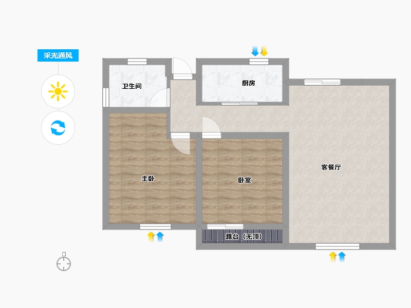 江苏省-无锡市-金洋奥澜-70.01-户型库-采光通风