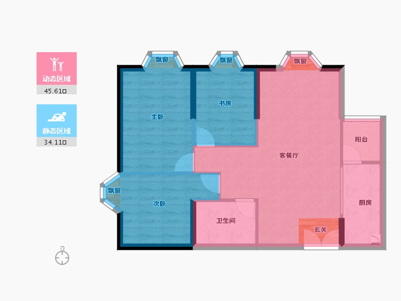 云南省-昆明市-华信悦峰-71.84-户型库-动静分区