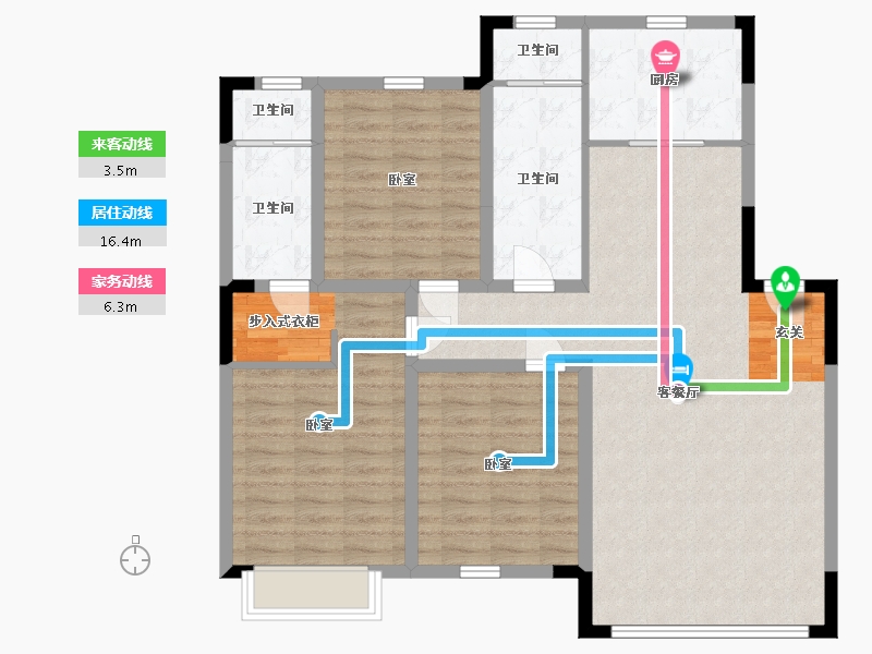 辽宁省-盘锦市-林海景天·林溪苑-108.47-户型库-动静线