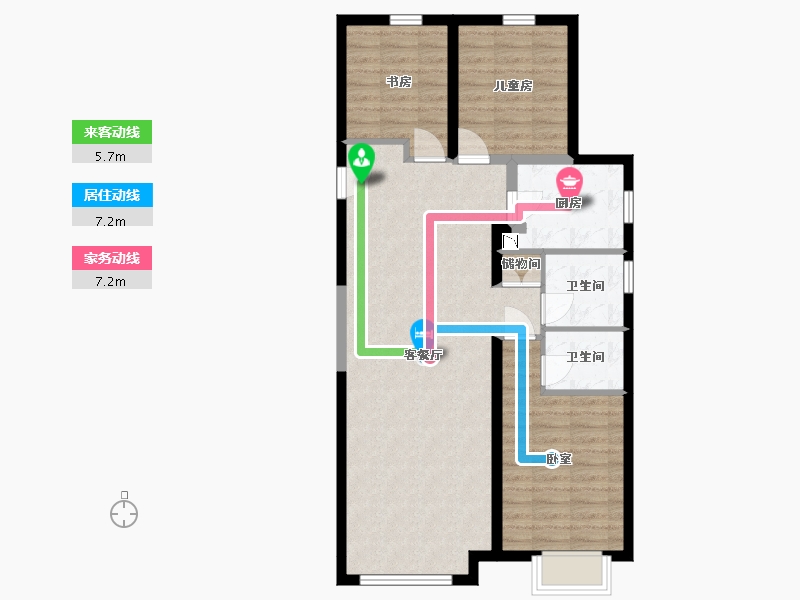 内蒙古自治区-包头市-万科公园五号-84.26-户型库-动静线