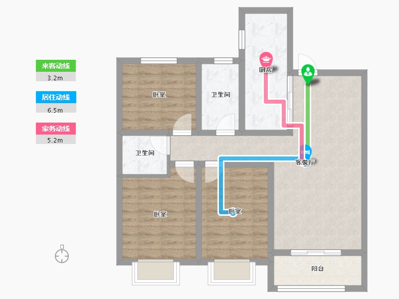 陕西省-咸阳市-伟权公园府邸-81.73-户型库-动静线