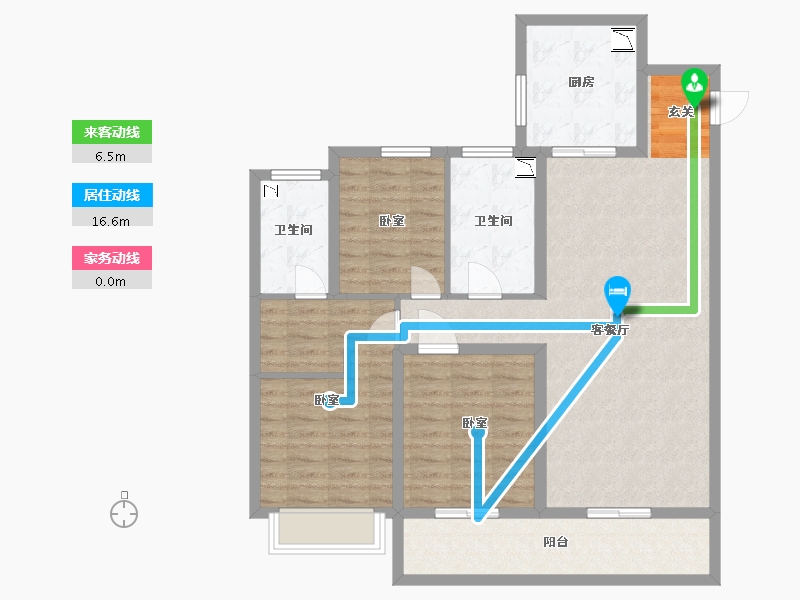 陕西省-咸阳市-融创御河宸院-101.63-户型库-动静线