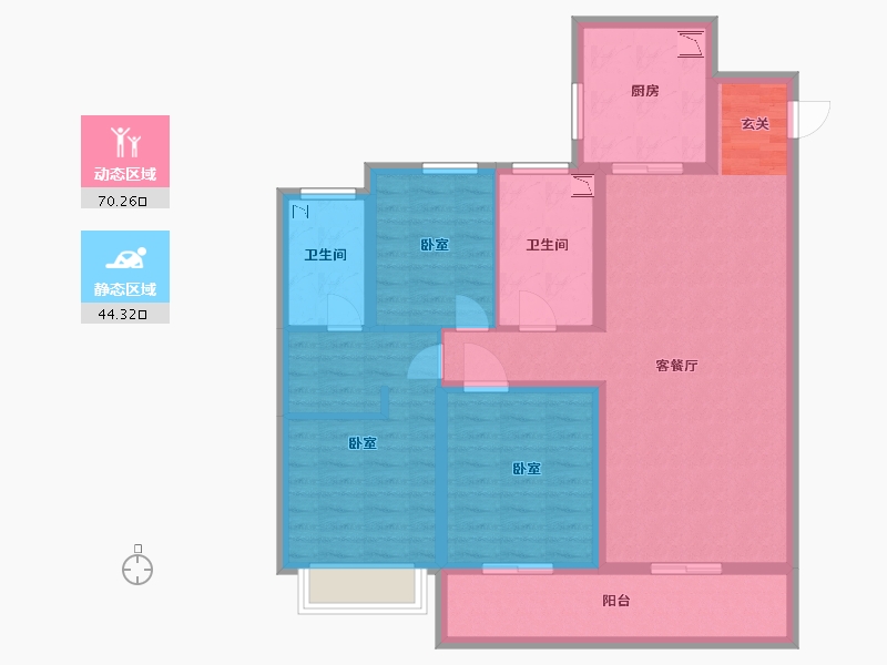 陕西省-咸阳市-融创御河宸院-101.63-户型库-动静分区