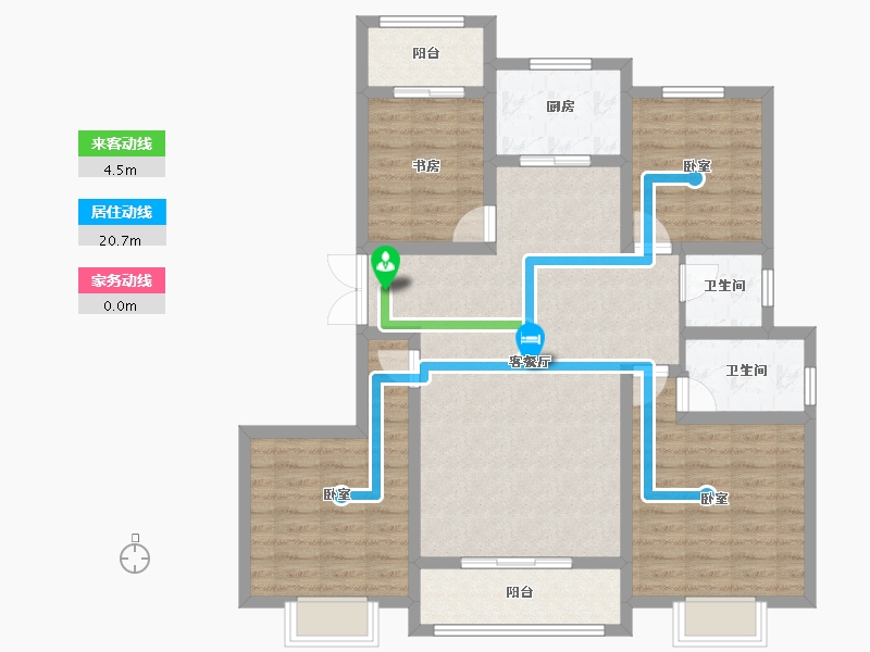 陕西省-咸阳市-伟权公园府邸-102.49-户型库-动静线