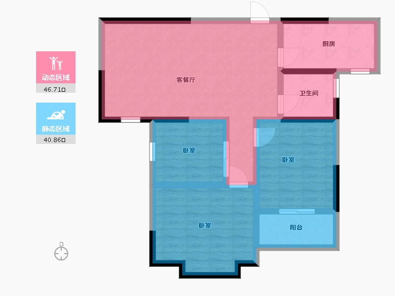 陕西省-咸阳市-先河国际社区南区-77.59-户型库-动静分区