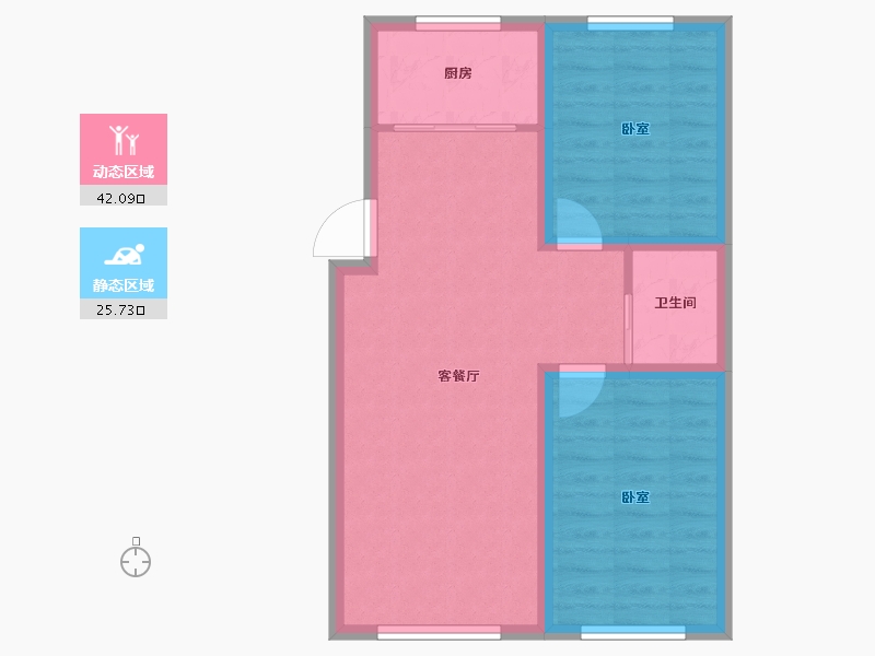 吉林省-四平市-公主岭德承·东方美居-60.85-户型库-动静分区