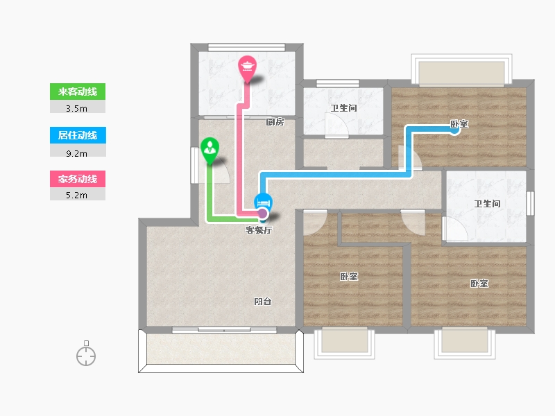 云南省-西双版纳傣族自治州-枫林佳苑-94.00-户型库-动静线