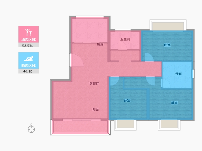 云南省-西双版纳傣族自治州-枫林佳苑-94.00-户型库-动静分区