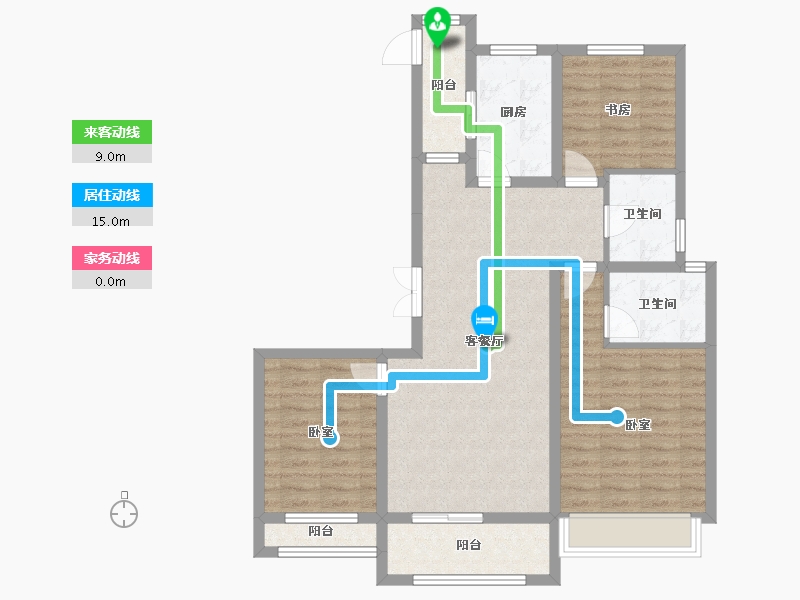 陕西省-西安市-南宫府-90.84-户型库-动静线