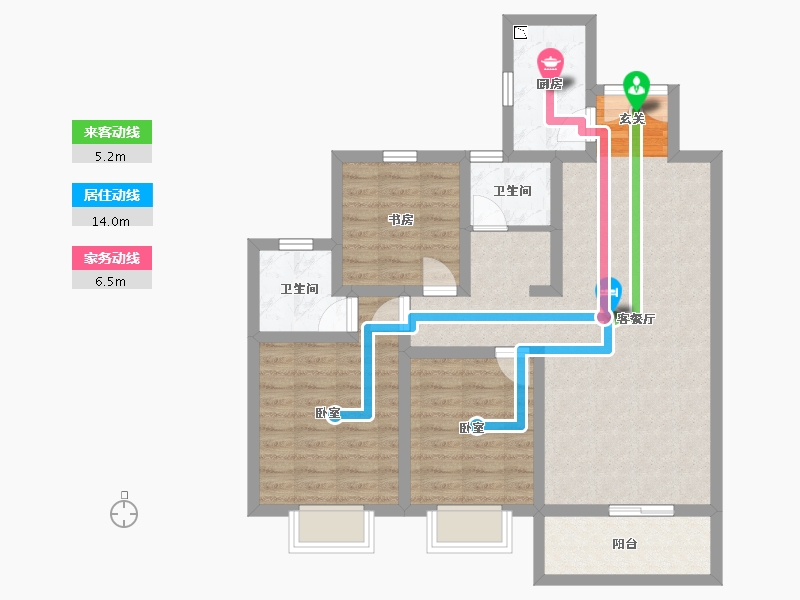 陕西省-咸阳市-城市之光-86.00-户型库-动静线