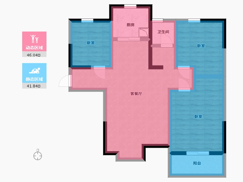 陕西省-咸阳市-先河国际社区南区-76.83-户型库-动静分区