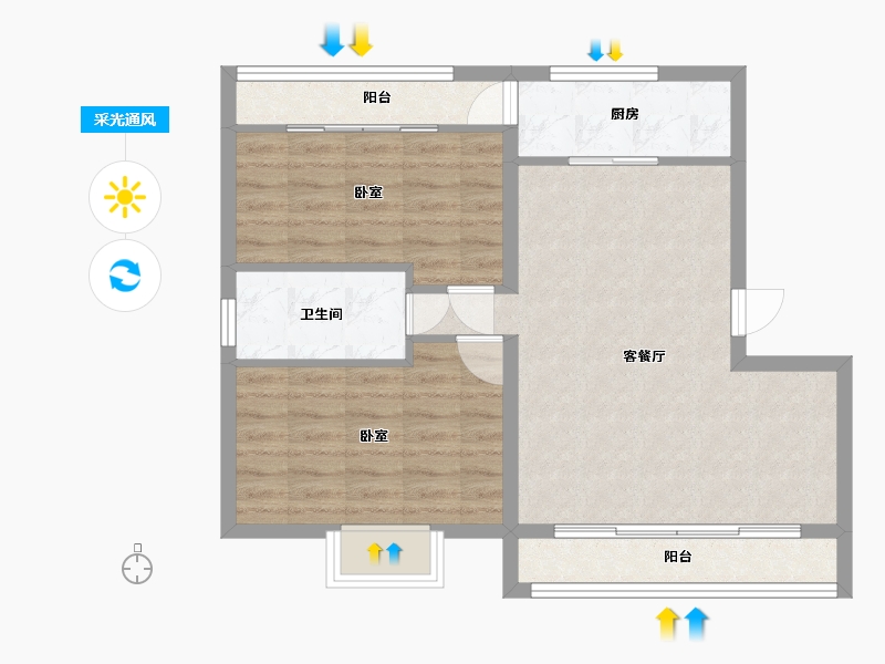 云南省-西双版纳傣族自治州-建和园丁小区-69.79-户型库-采光通风