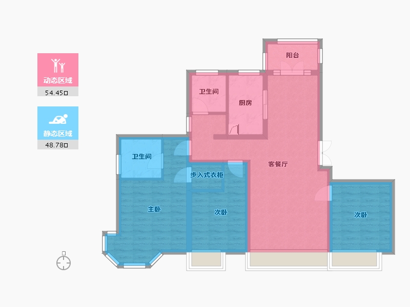 北京-北京市-京贸国际公馆-91.39-户型库-动静分区