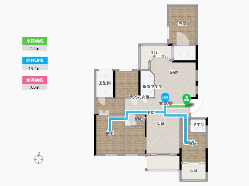 浙江省-杭州市-康恒悦麒美寓-195.00-户型库-动静线