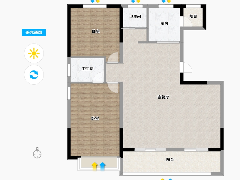 陕西省-西安市-南宫府-112.98-户型库-采光通风