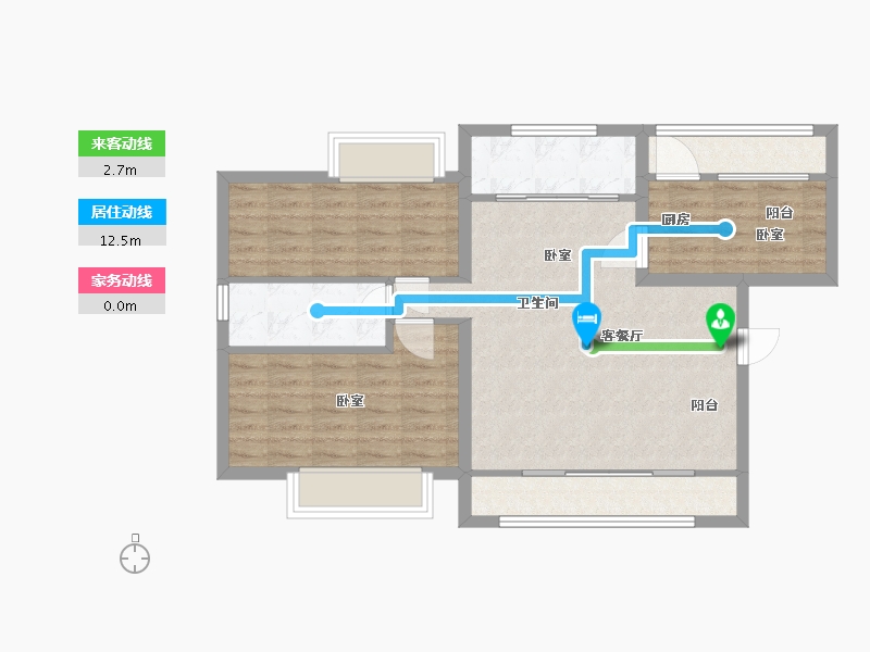 云南省-西双版纳傣族自治州-建和园丁小区-80.29-户型库-动静线