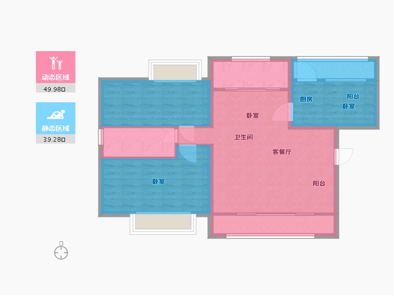 云南省-西双版纳傣族自治州-建和园丁小区-80.29-户型库-动静分区