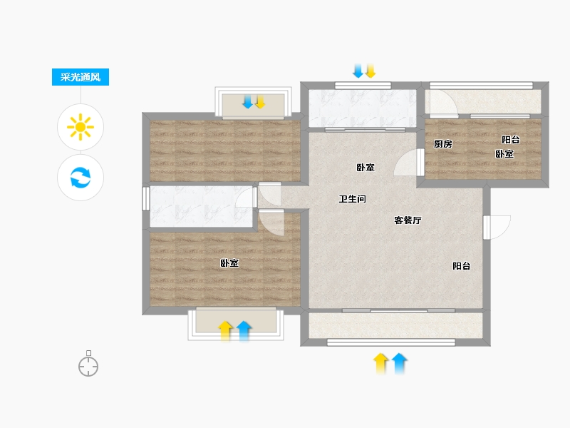 云南省-西双版纳傣族自治州-建和园丁小区-80.29-户型库-采光通风