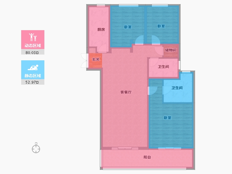 江苏省-南京市-世茂璀璨滨江-120.00-户型库-动静分区