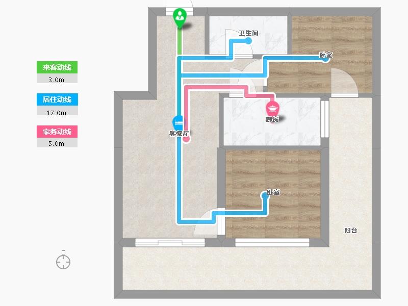 云南省-西双版纳傣族自治州-建和园丁小区-51.83-户型库-动静线