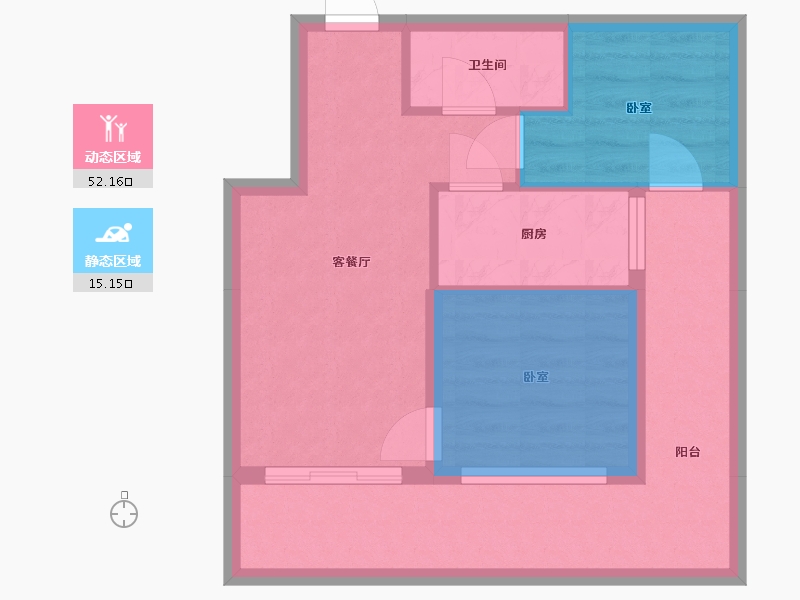 云南省-西双版纳傣族自治州-建和园丁小区-51.83-户型库-动静分区