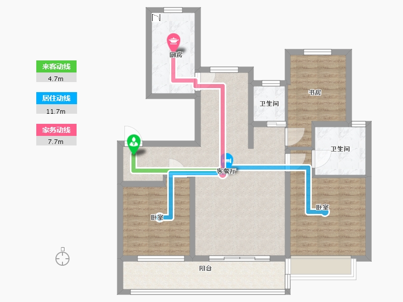 江苏省-无锡市-中海凤凰熙岸住宅-92.00-户型库-动静线