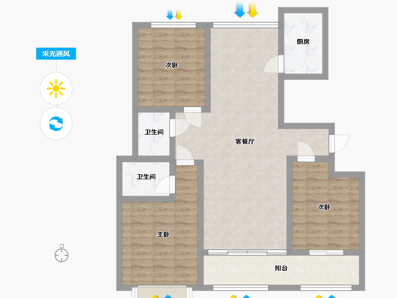 山东省-泰安市-东平锦悦府-93.94-户型库-采光通风