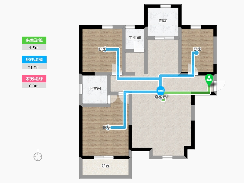 陕西省-咸阳市-先河国际社区南区-91.06-户型库-动静线