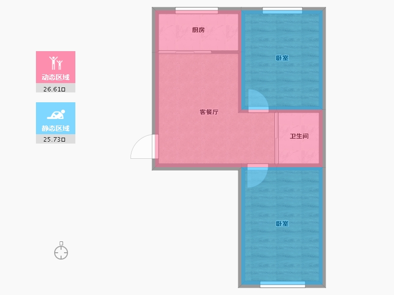 吉林省-四平市-公主岭德承·东方美居-46.56-户型库-动静分区