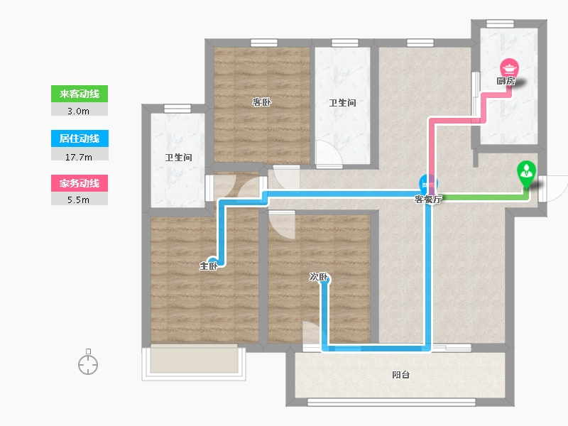 陕西省-西安市-海亮唐宁府御宸-94.00-户型库-动静线