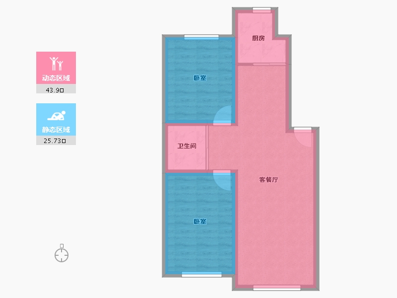 吉林省-四平市-公主岭德承·东方美居-62.27-户型库-动静分区