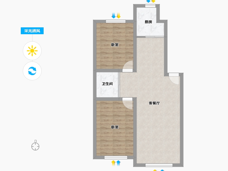 吉林省-四平市-公主岭德承·东方美居-62.27-户型库-采光通风