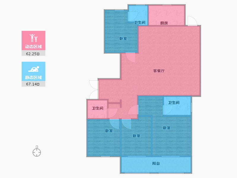 江苏省-南京市-高科紫微堂-122.00-户型库-动静分区