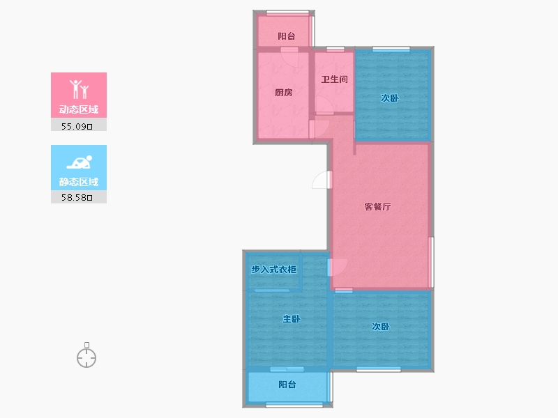 黑龙江省-哈尔滨市-生活汇-101.60-户型库-动静分区