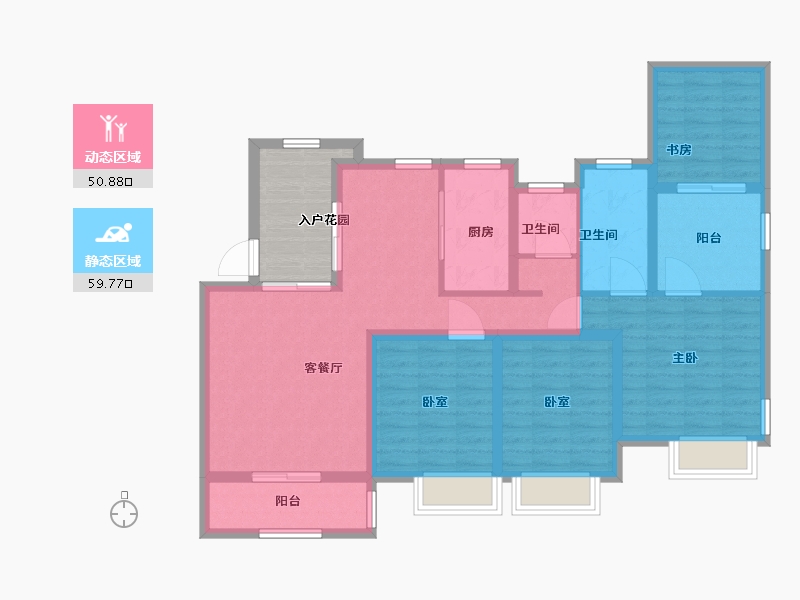 江苏省-无锡市-金洋奥澜-105.01-户型库-动静分区