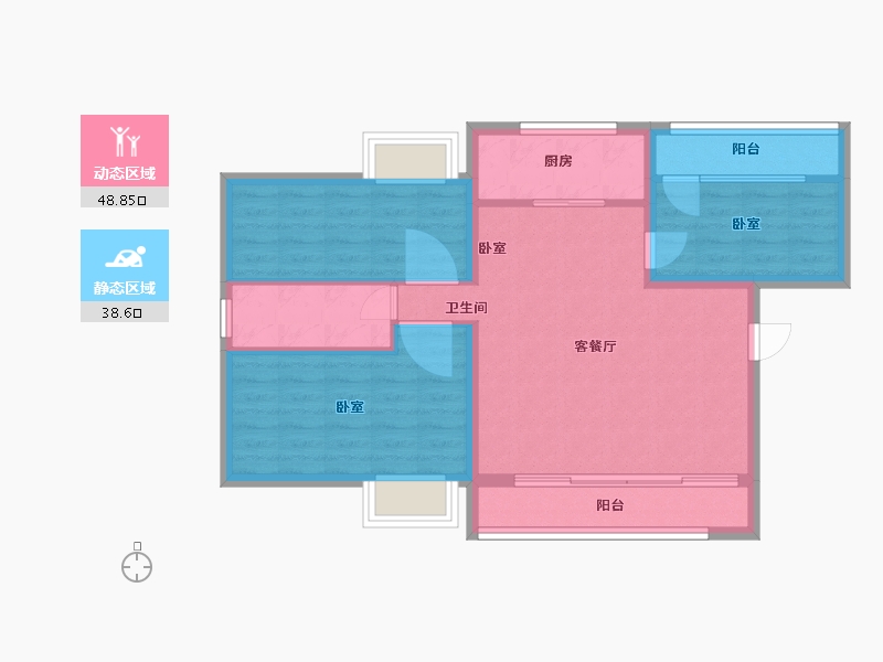 云南省-西双版纳傣族自治州-建和园丁小区-78.51-户型库-动静分区