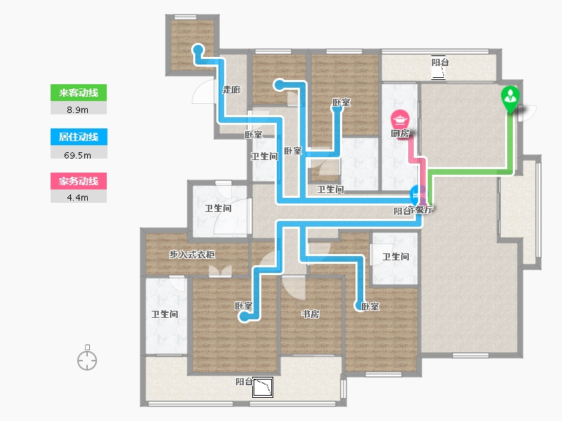 浙江省-杭州市-康恒悦麒美寓-244.19-户型库-动静线