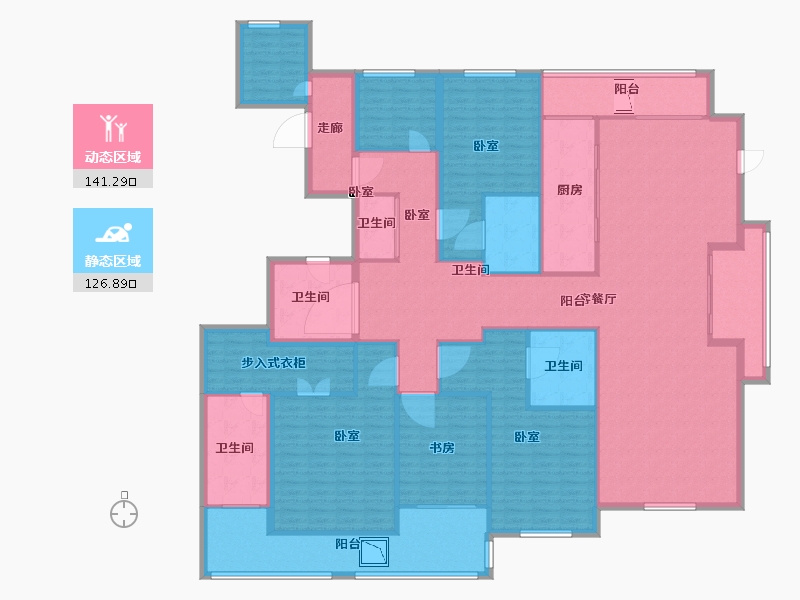 浙江省-杭州市-康恒悦麒美寓-244.19-户型库-动静分区