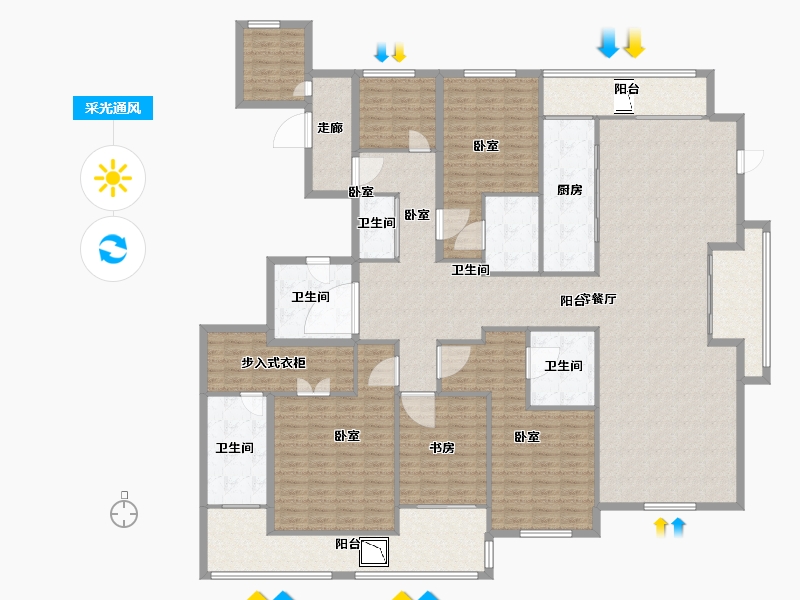 浙江省-杭州市-康恒悦麒美寓-244.19-户型库-采光通风