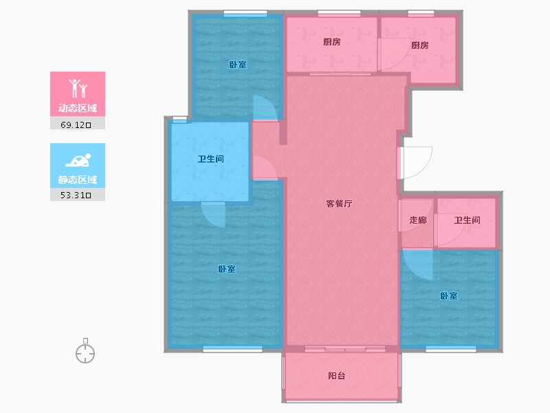 江苏省-南京市-新城璞樾钟山-112.01-户型库-动静分区