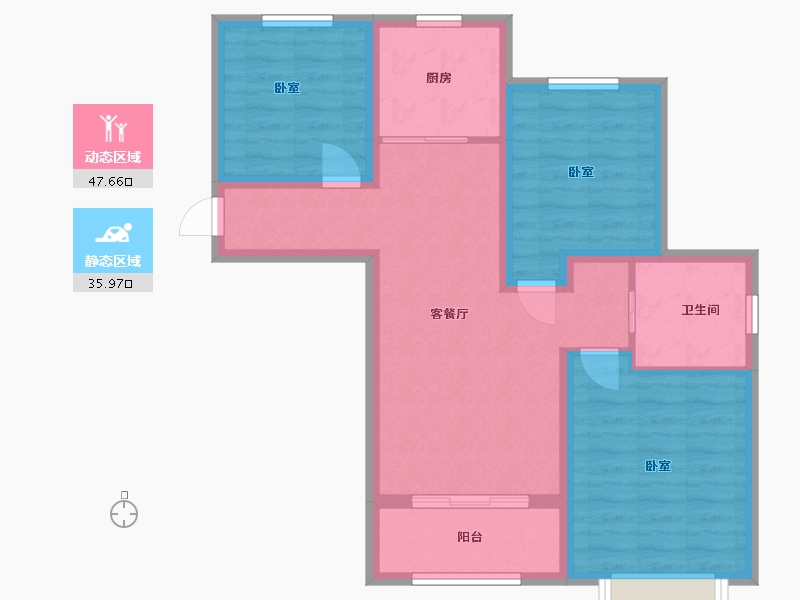 江苏省-无锡市-华府庄园白金府邸-74.00-户型库-动静分区