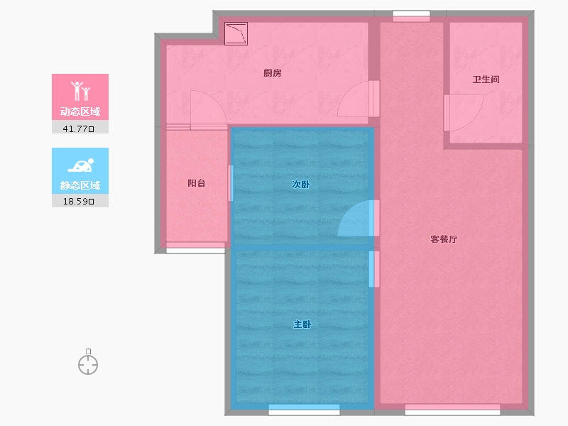 黑龙江省-哈尔滨市-生活汇-53.60-户型库-动静分区