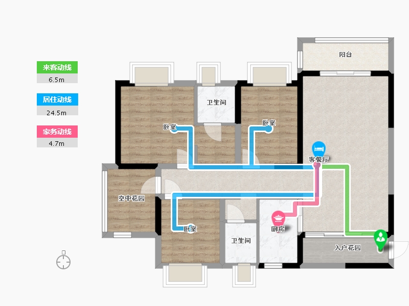 云南省-西双版纳傣族自治州-版纳上品-96.22-户型库-动静线