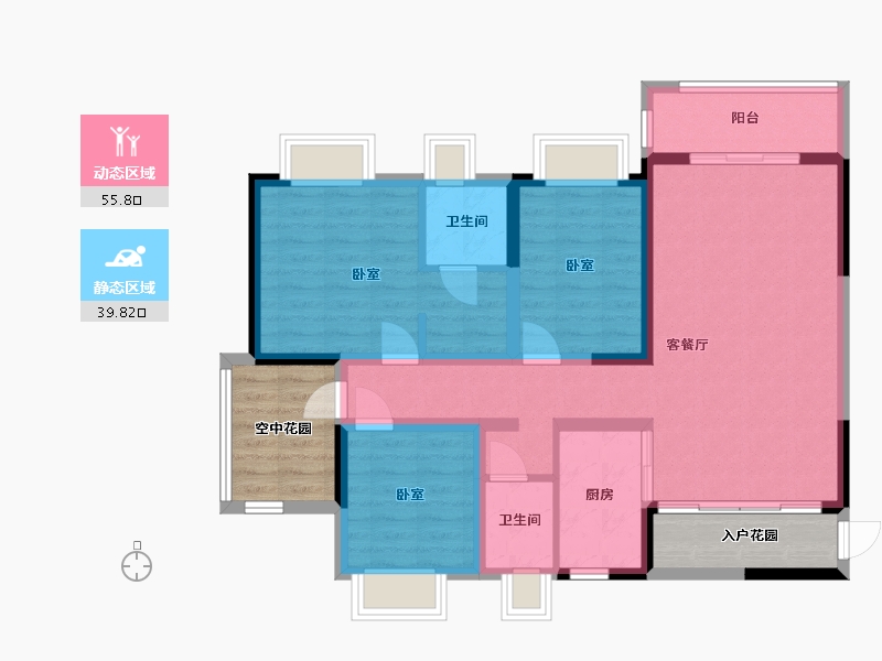 云南省-西双版纳傣族自治州-版纳上品-96.22-户型库-动静分区