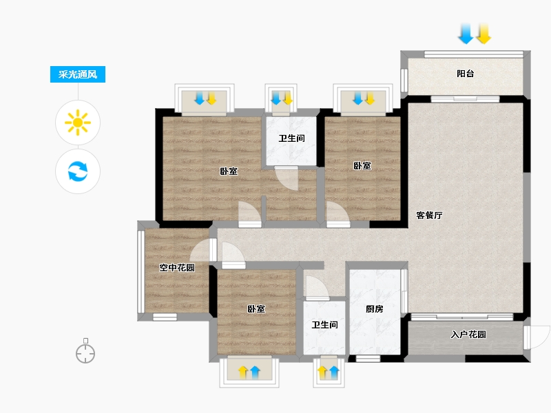 云南省-西双版纳傣族自治州-版纳上品-96.22-户型库-采光通风