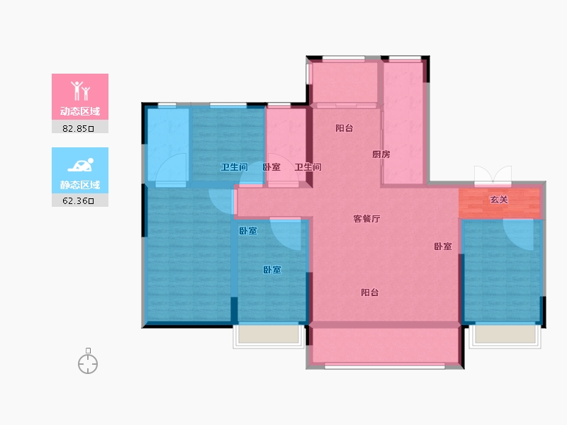 陕西省-西安市-中天宸悦-131.01-户型库-动静分区