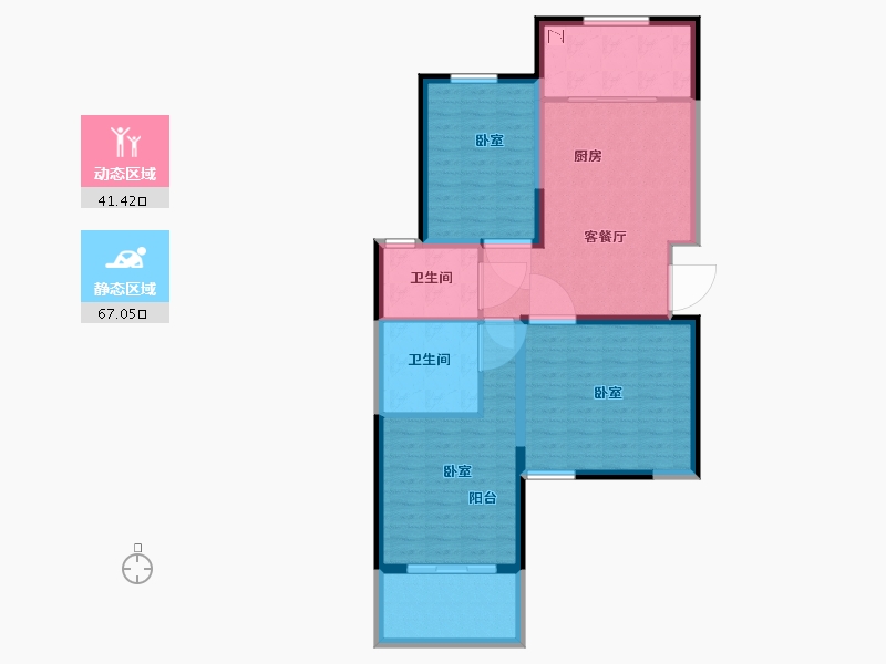 江苏省-无锡市-蔚蓝滨江-98.00-户型库-动静分区